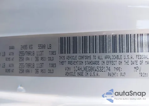 2019 Jeep Wrangler Unlimited Sahara 4X4 из США, поврежденный, VIN 1C4HJXEG8KW532174